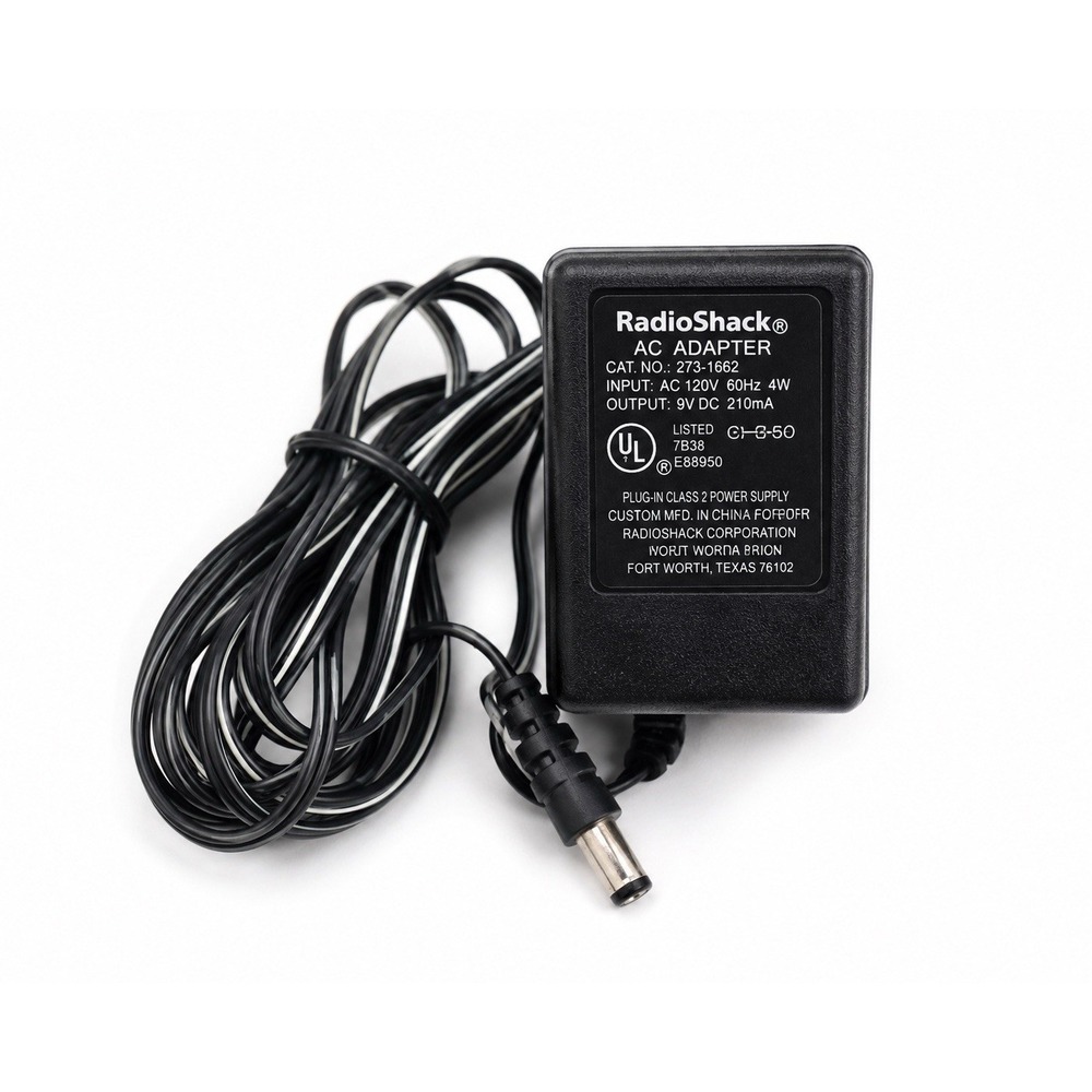 Vintage RadioShack AC Adapter 273-1662 9V DC 210mA Power Supply